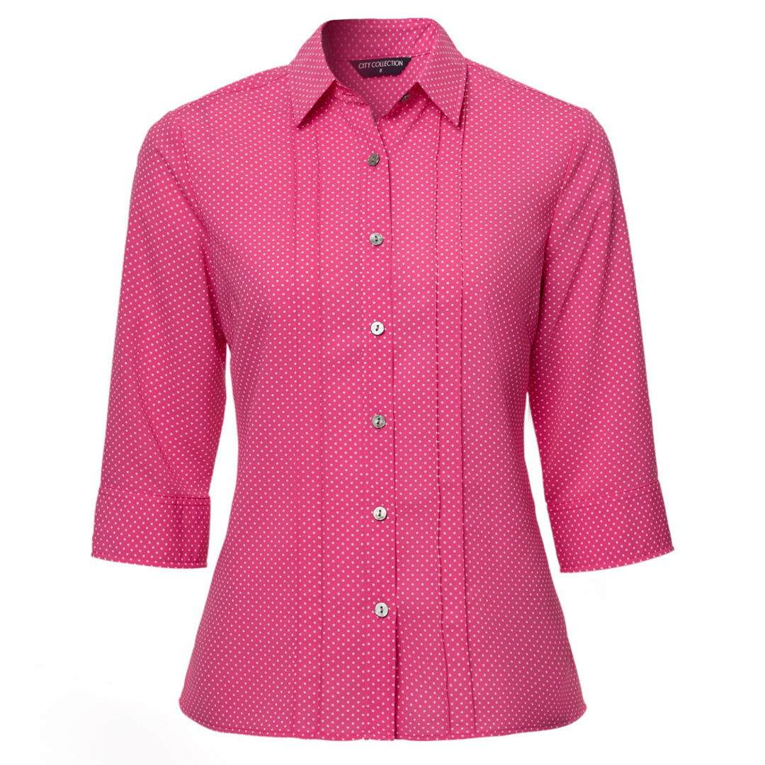 House of Uniforms The Spot Shirt | Ladies | 3/4 Sleeve | Plus City Collection Hot Pink