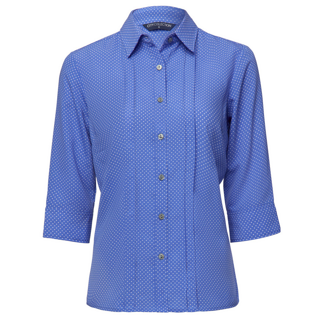 House of Uniforms The Spot Shirt | Ladies | 3/4 Sleeve City Collection Mid Blue