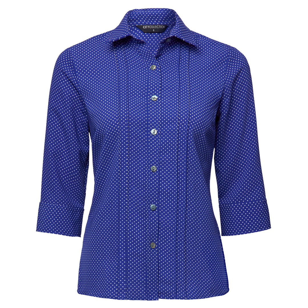 House of Uniforms The Spot Shirt | Ladies | 3/4 Sleeve | Plus City Collection Cobalt