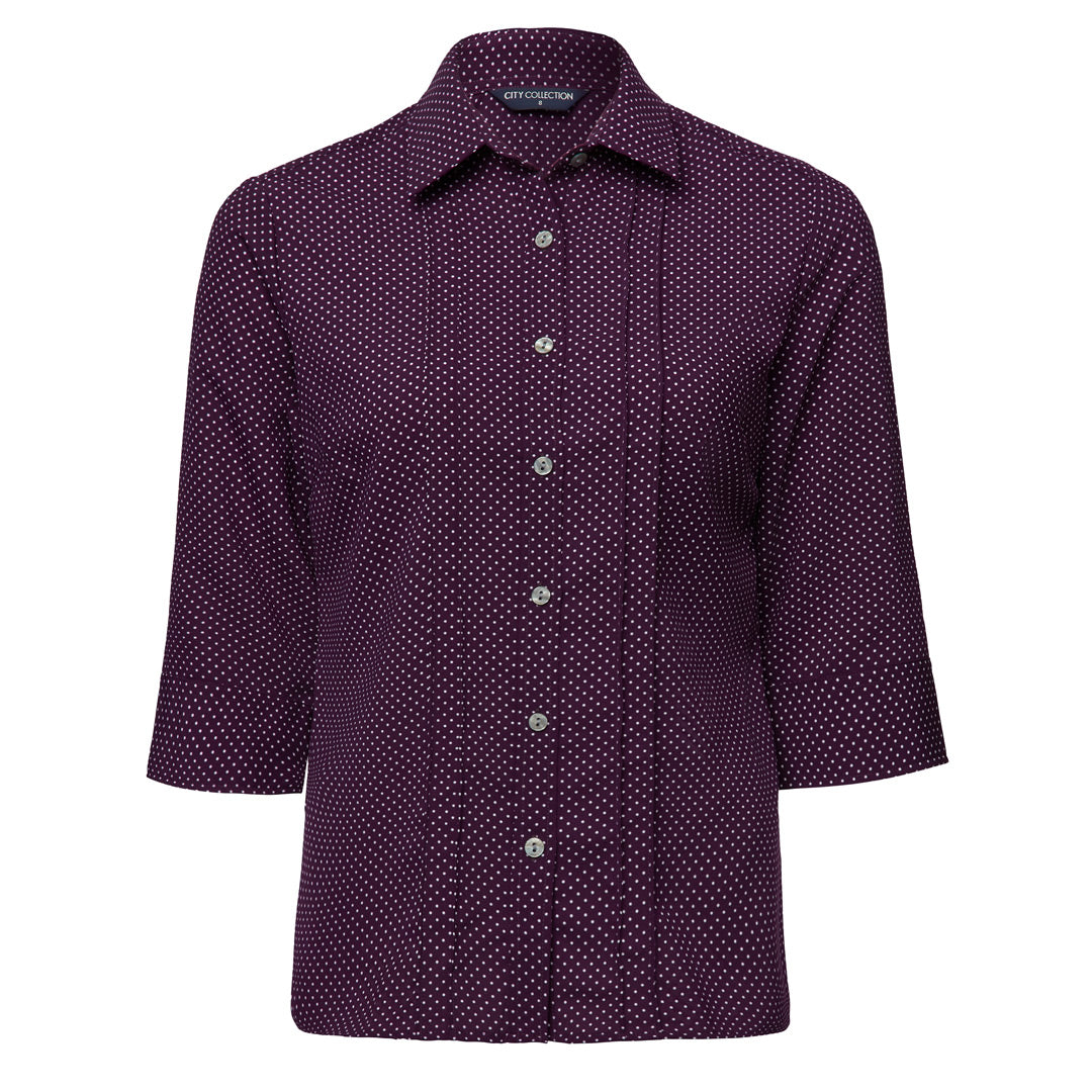 House of Uniforms The Spot Shirt | Ladies | 3/4 Sleeve City Collection Grape