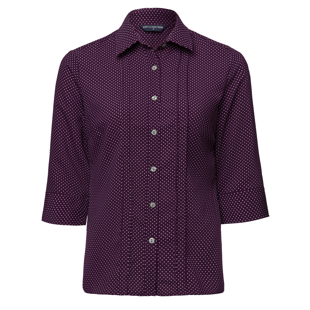 House of Uniforms The Spot Shirt | Ladies | 3/4 Sleeve | Plus City Collection Grape