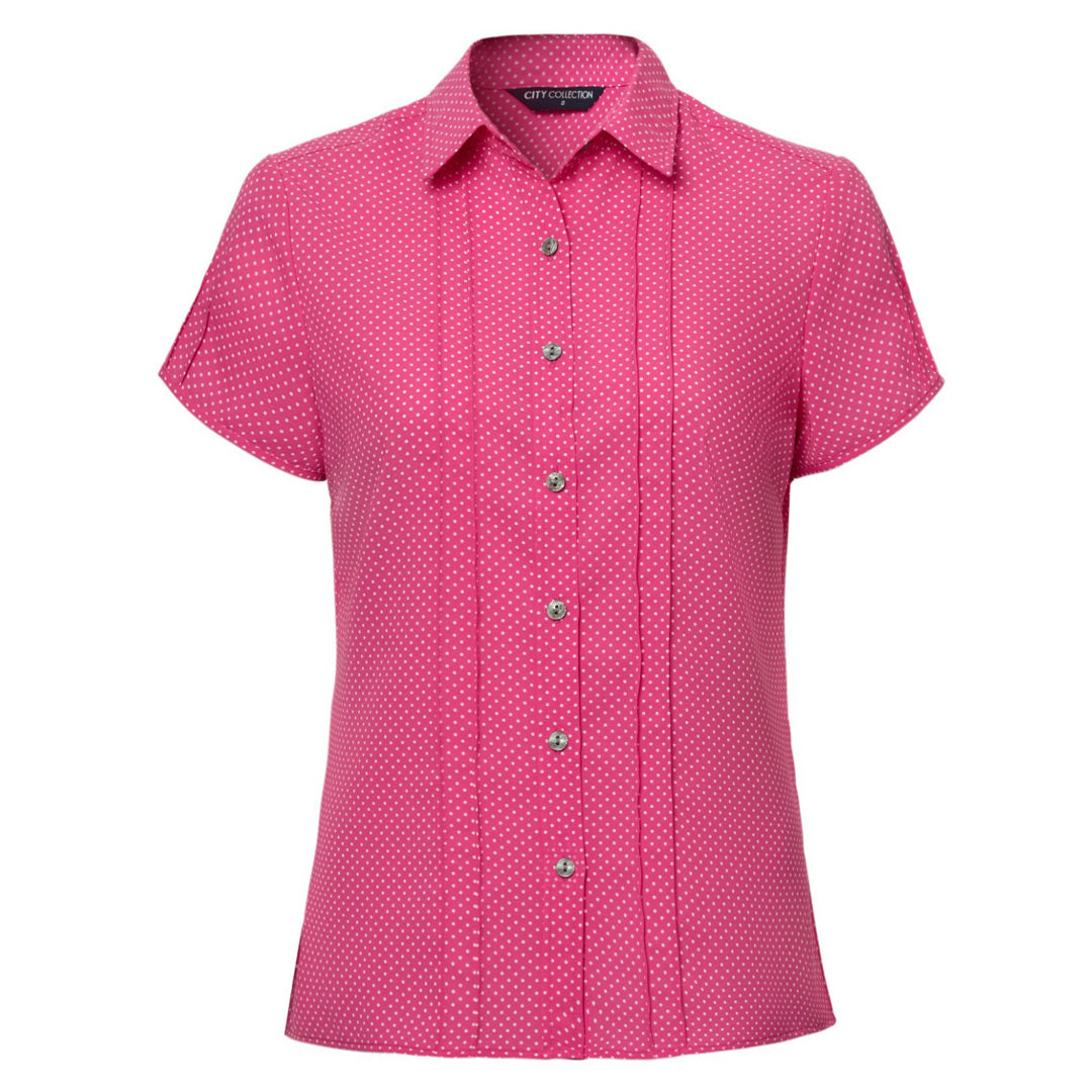 House of Uniforms The Spot Shirt | Ladies | Short Sleeve | Plus City Collection Hot Pink