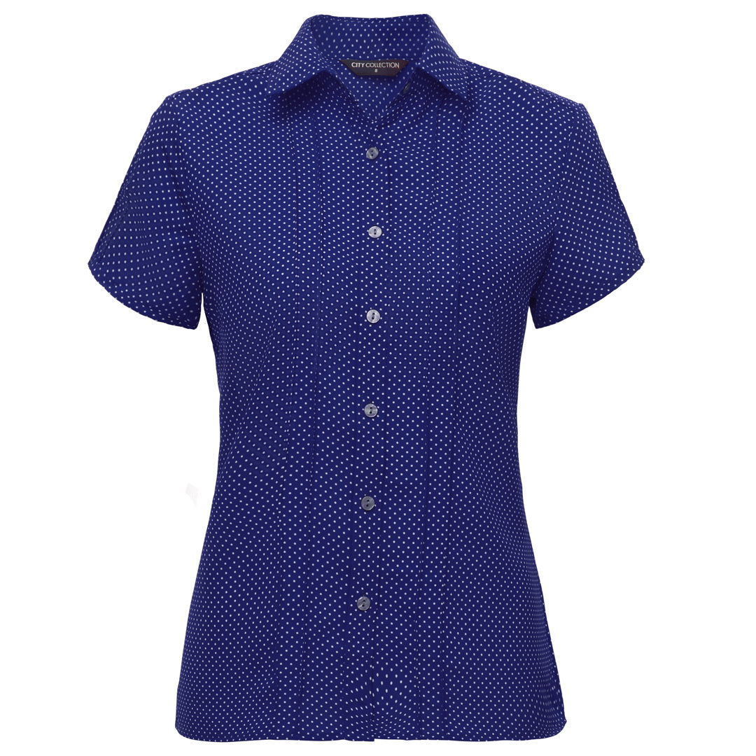 House of Uniforms The Spot Shirt | Ladies | Short Sleeve | Plus City Collection Cobalt
