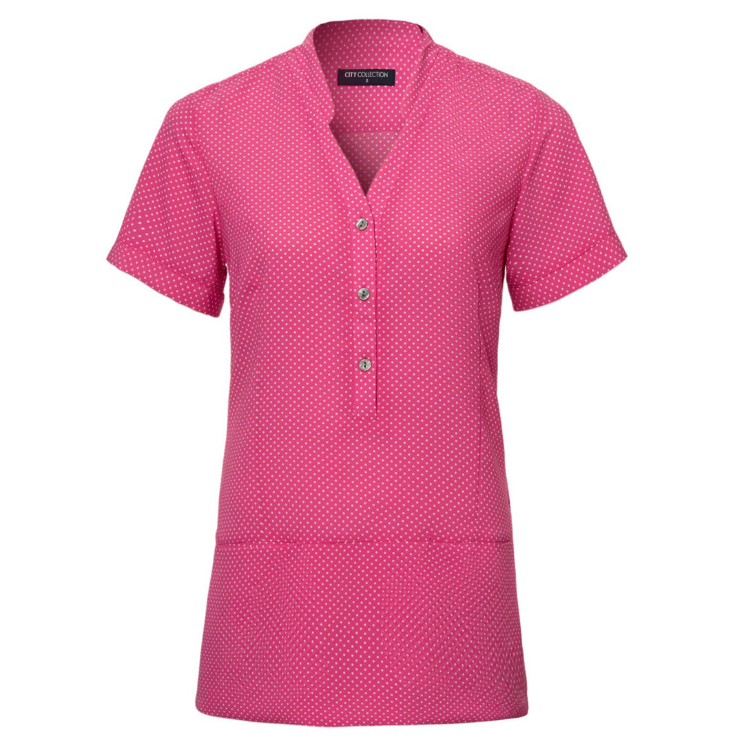 House of Uniforms The Spot Tunic | Ladies | Short Sleeve City Collection Hot Pink