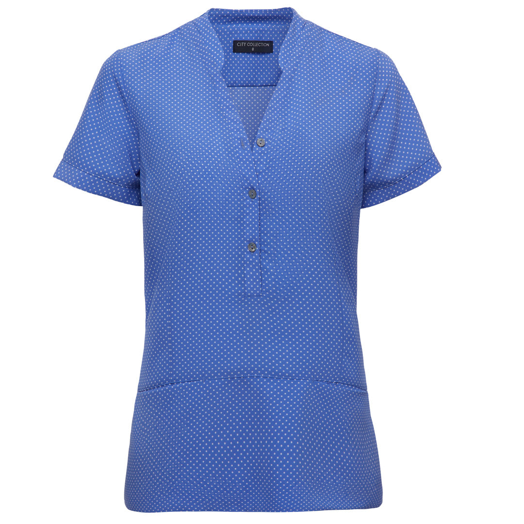 House of Uniforms The Spot Tunic | Ladies | Short Sleeve City Collection Mid Blue