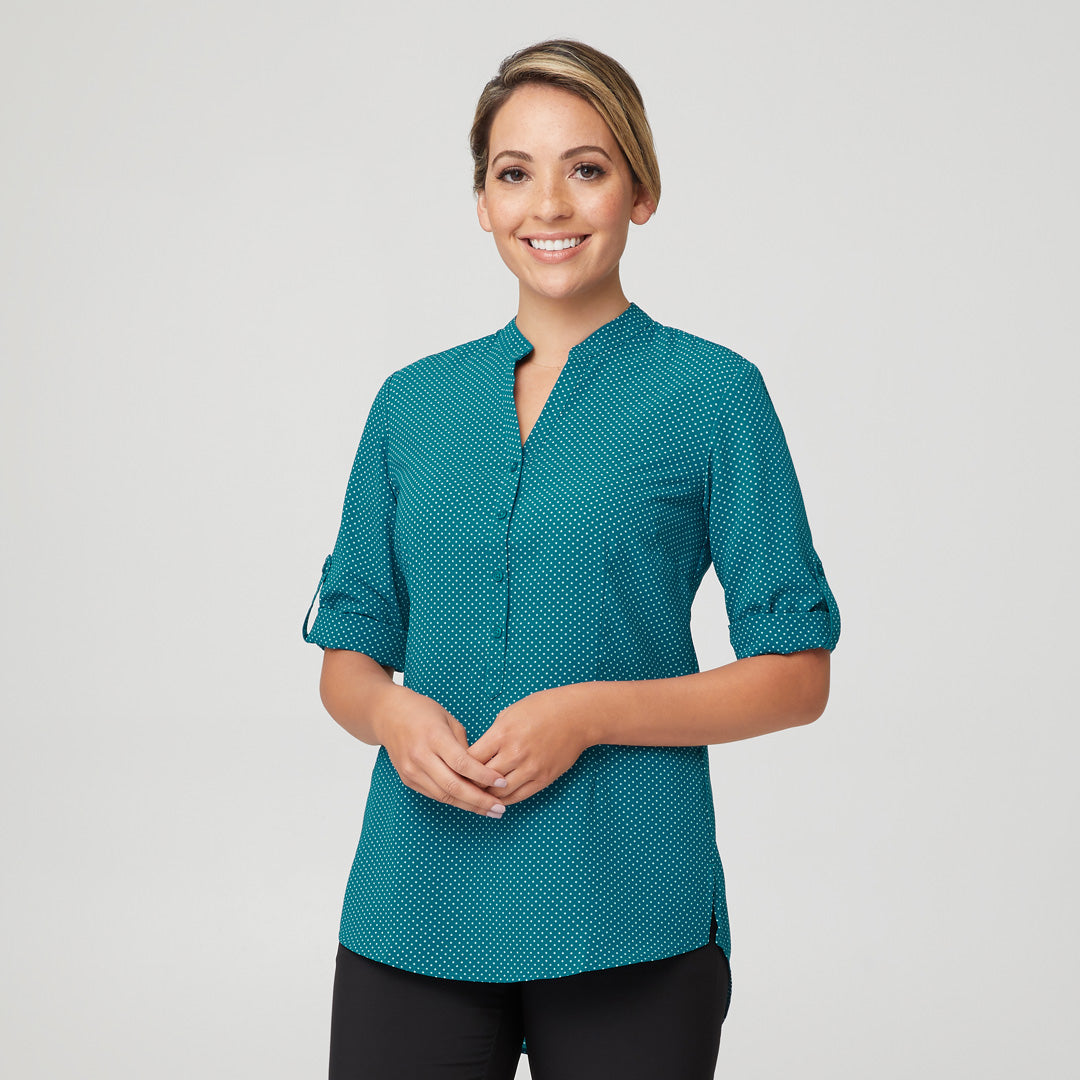 House of Uniforms The Hi Low Spot Shirt | Ladies City Collection Teal