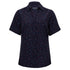 House of Uniforms The Drift Print Blouse | Short Sleeve | Ladies City Collection Navy