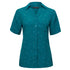 House of Uniforms The Drift Print Blouse | Short Sleeve | Ladies City Collection Teal
