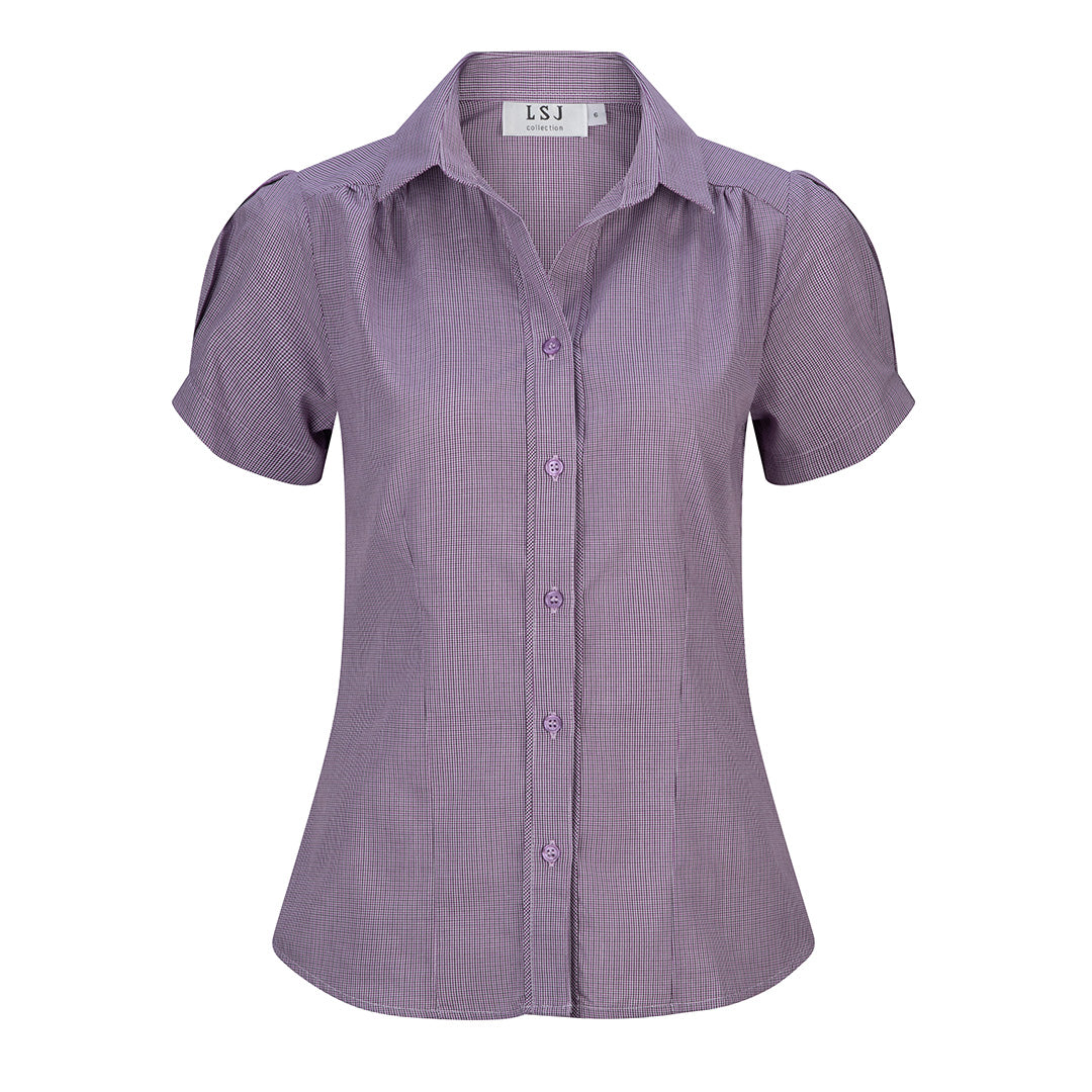 House of Uniforms The Lonsdale Shirt | Ladies | Short Sleeve LSJ Collection Plum