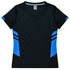 House of Uniforms The Tasman Tee | Ladies | Short Sleeve | Black Base Aussie Pacific Black/Cyan