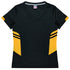 House of Uniforms The Tasman Tee | Ladies | Short Sleeve | Black Base Aussie Pacific Black/Gold