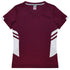 House of Uniforms The Tasman Tee | Ladies | Short Sleeve | Mixed Base Aussie Pacific Maroon/White