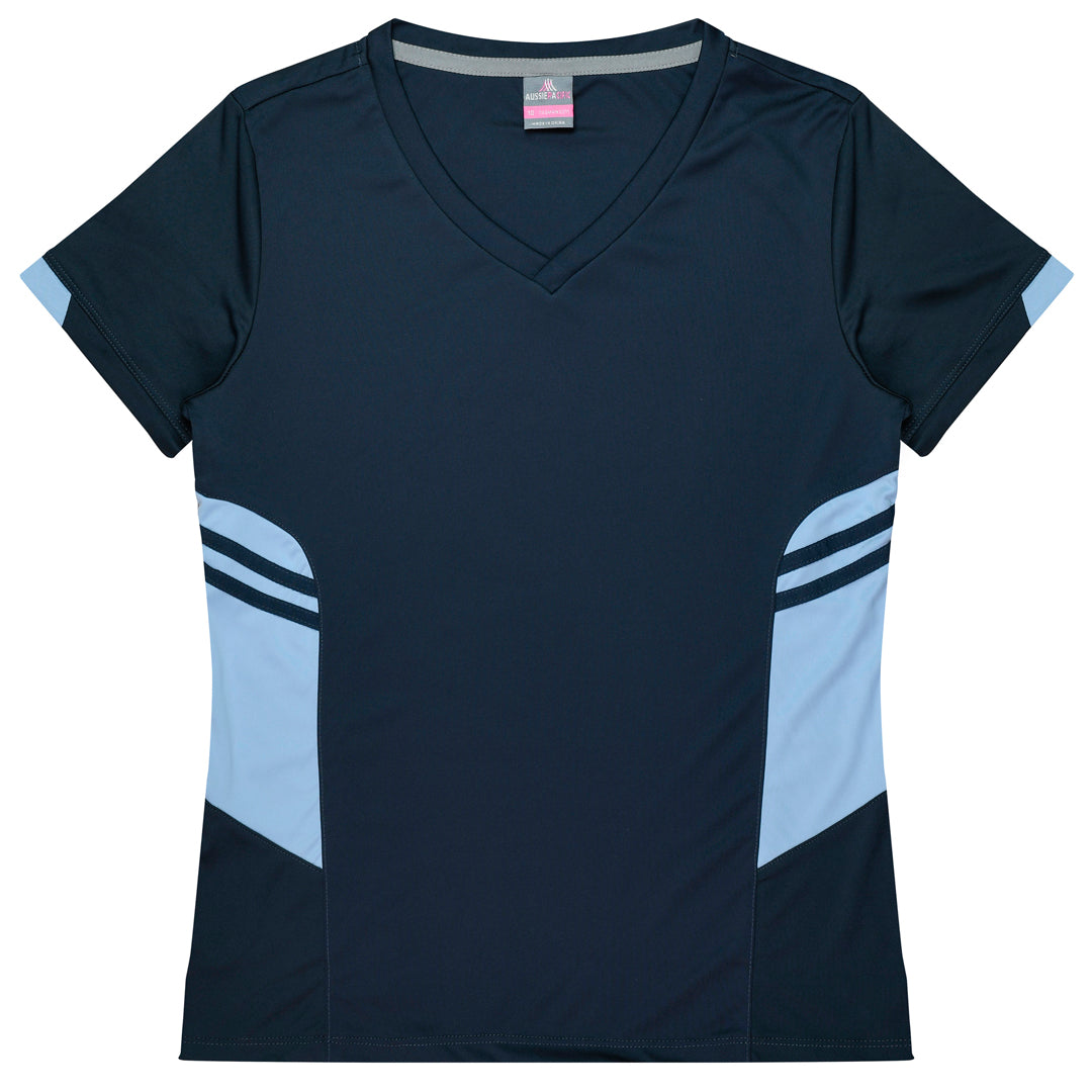 House of Uniforms The Tasman Tee | Ladies | Short Sleeve | Navy Base Aussie Pacific Navy/Sky