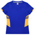 House of Uniforms The Tasman Tee | Ladies | Short Sleeve | Blue Base Aussie Pacific Royal/Gold