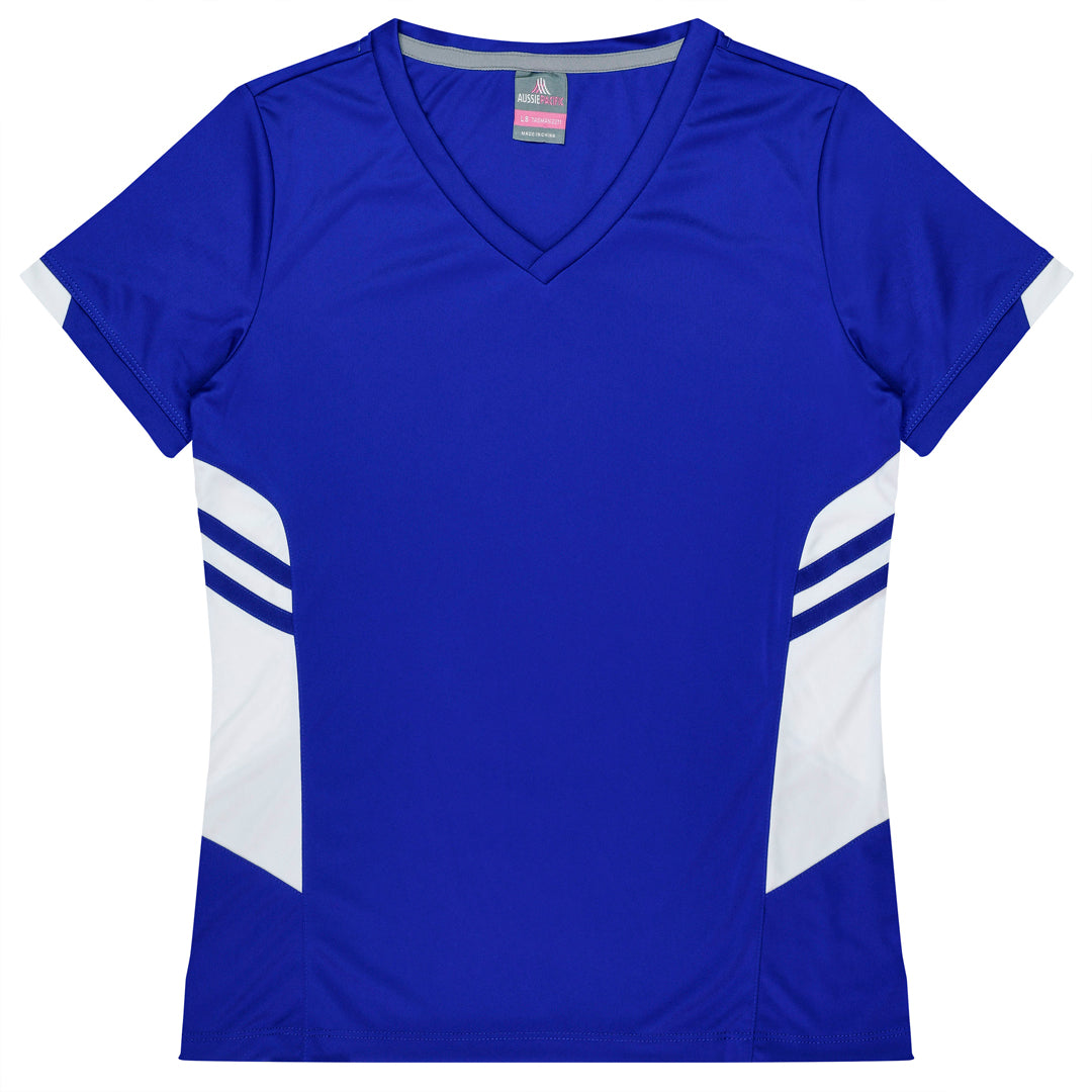 House of Uniforms The Tasman Tee | Ladies | Short Sleeve | Blue Base Aussie Pacific Royal/White