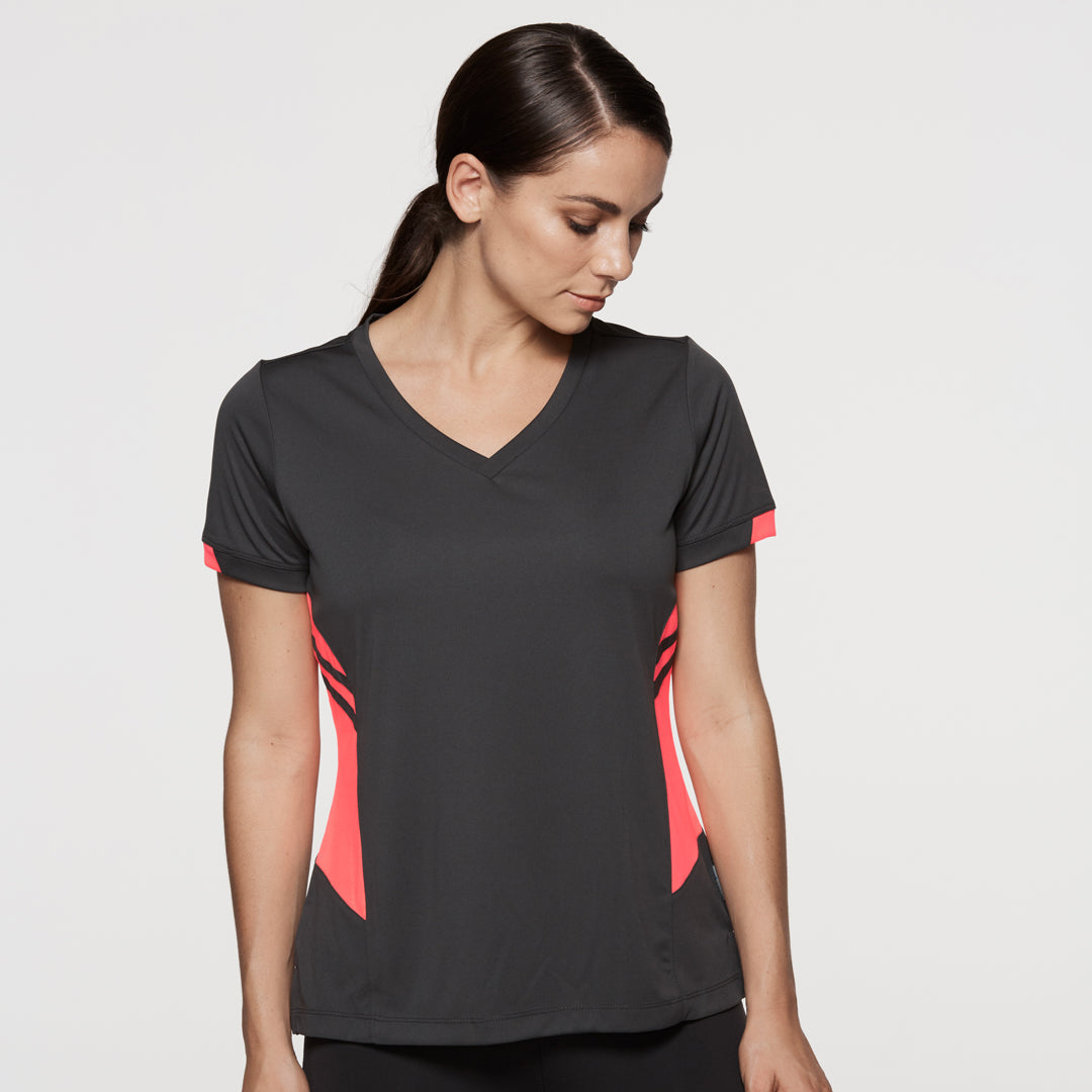 House of Uniforms The Tasman Tee | Ladies | Short Sleeve | Black Base Aussie Pacific