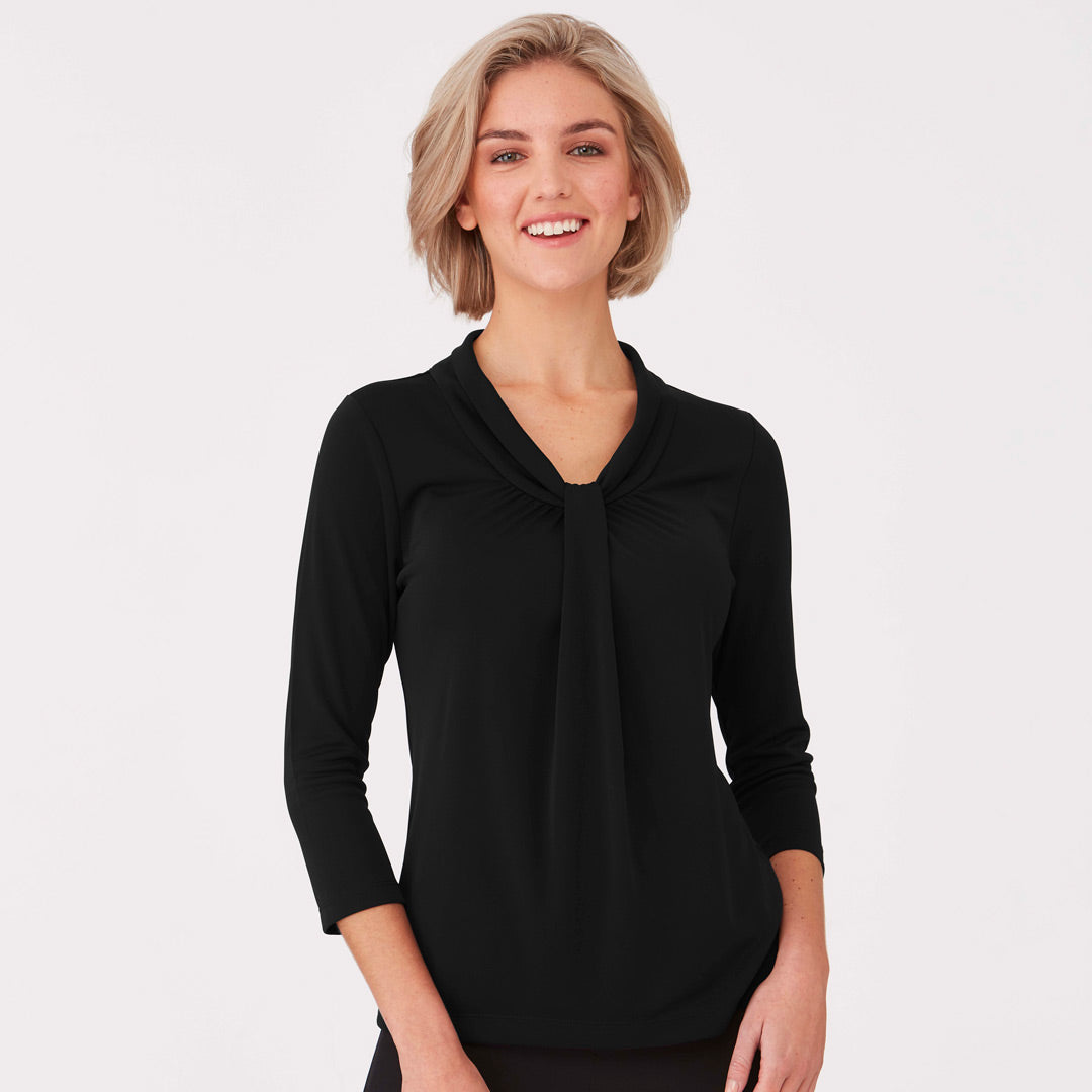 House of Uniforms The Pippa Knit Top | Ladies | 3/4 Sleeve City Collection