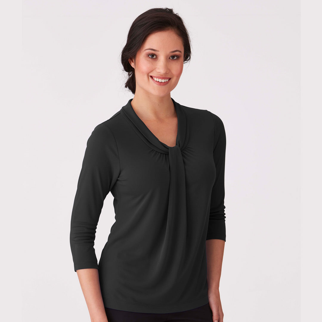 House of Uniforms The Pippa Knit Top | Ladies | 3/4 Sleeve City Collection