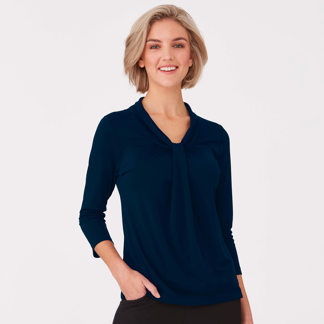 House of Uniforms The Pippa Knit Top | Ladies | 3/4 Sleeve City Collection