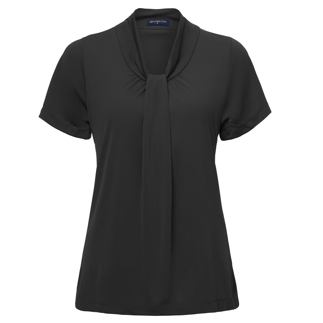 House of Uniforms The Pippa Knit Top | Ladies | Short Sleeve City Collection Charcoal