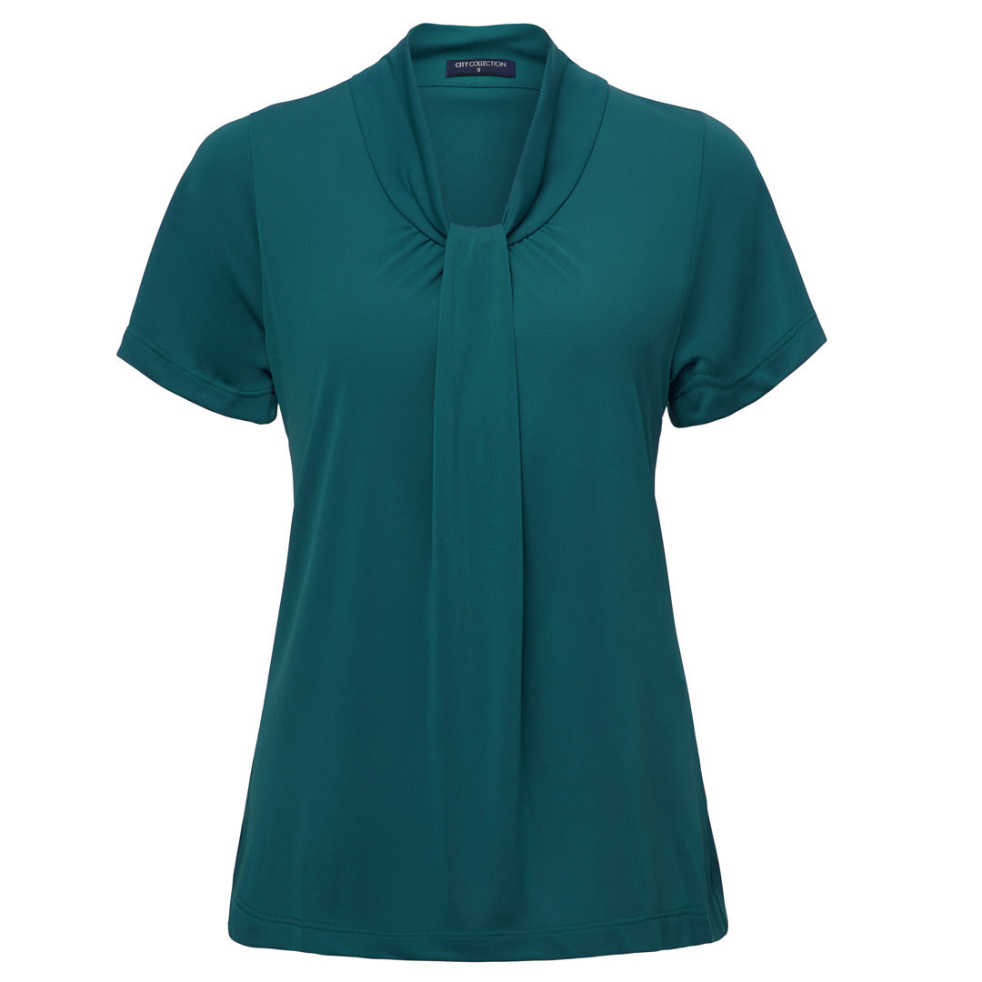 House of Uniforms The Pippa Knit Top | Ladies | Short Sleeve City Collection Jade