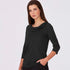 House of Uniforms The Eva Knit Top | Ladies | 3/4 Sleeve City Collection Charcoal