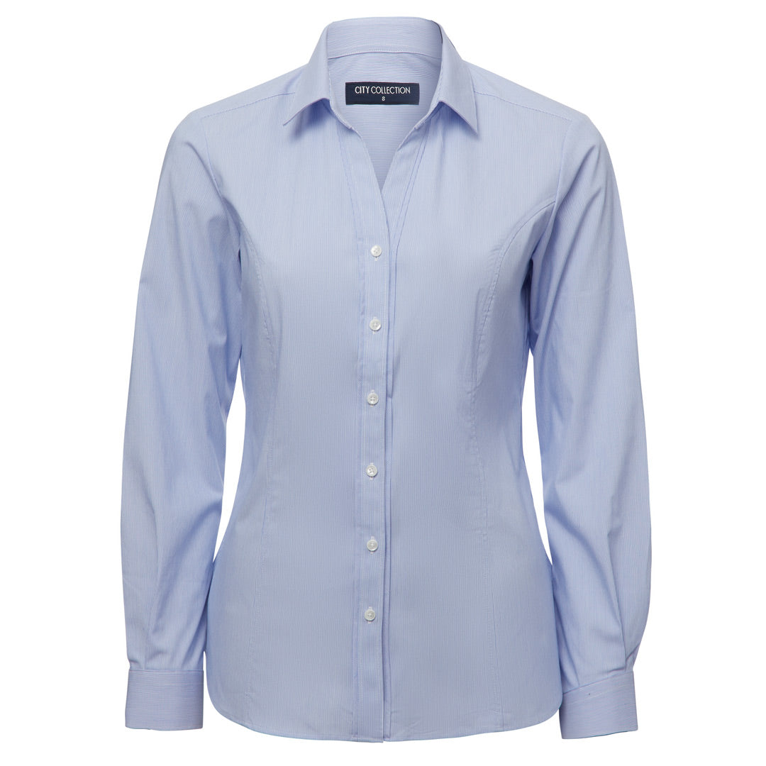 House of Uniforms The Pin Feather Shirt | Ladies | Long Sleeve City Collection Blue