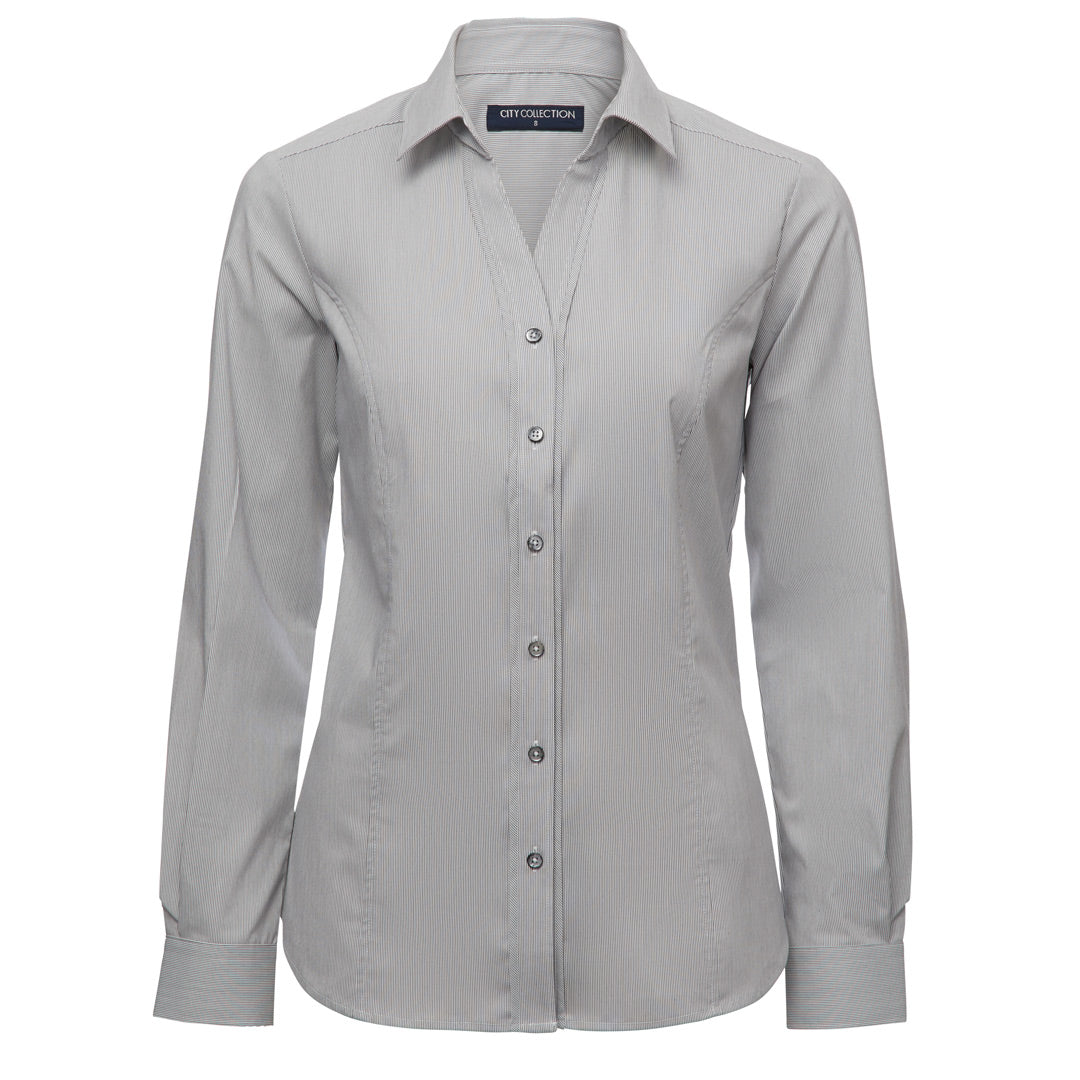 House of Uniforms The Pin Feather Shirt | Ladies | Long Sleeve City Collection Charcoal
