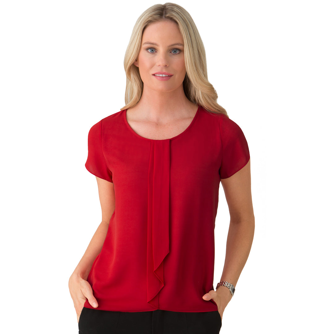 House of Uniforms The Cascade Top | Ladies | Short Sleeve City Collection Red