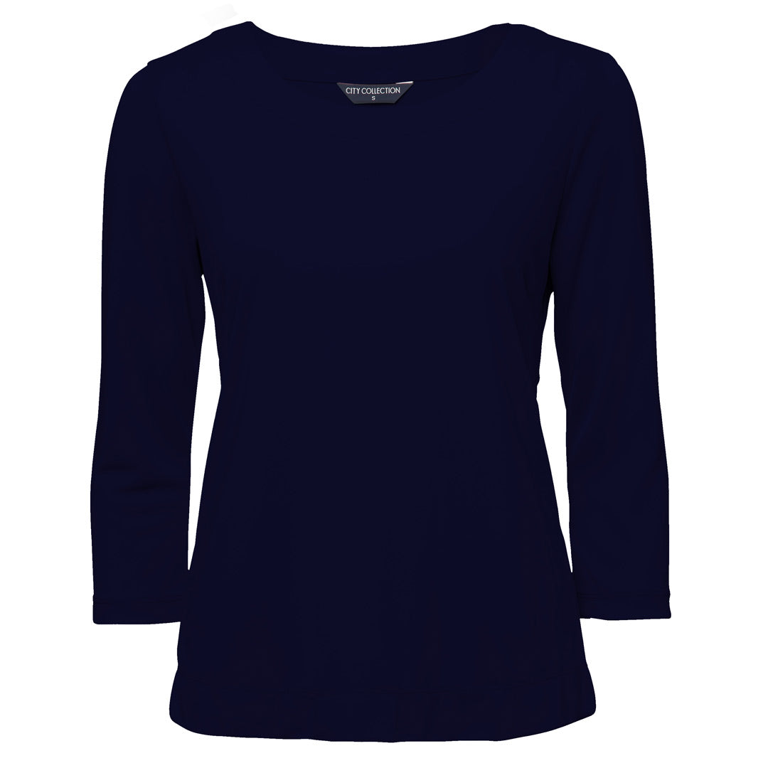 House of Uniforms The Smart Knit Top | Ladies | 3/4 Sleeve City Collection Navy