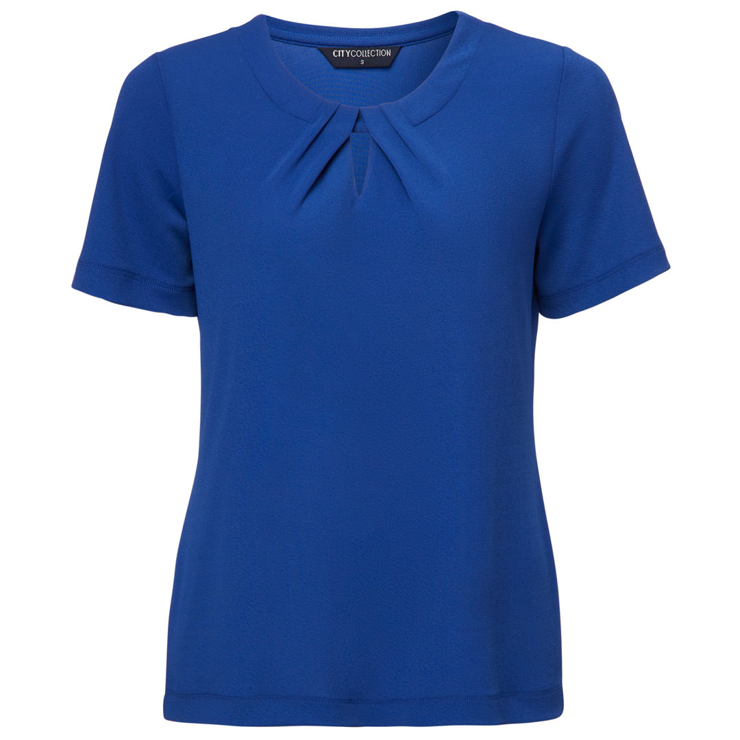 House of Uniforms The Keyhole Top | Ladies | Short Sleeve City Collection Royal
