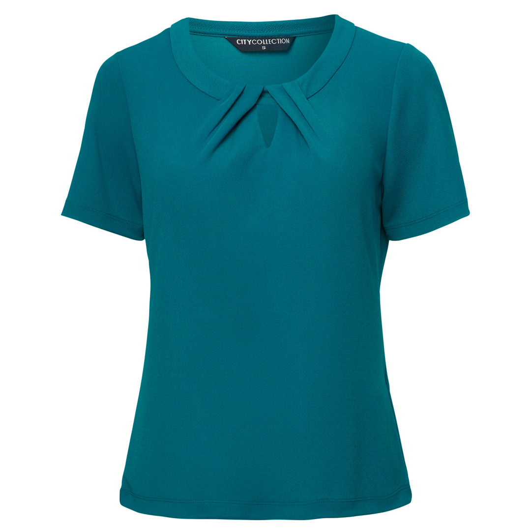 House of Uniforms The Keyhole Top | Ladies | Short Sleeve City Collection Teal
