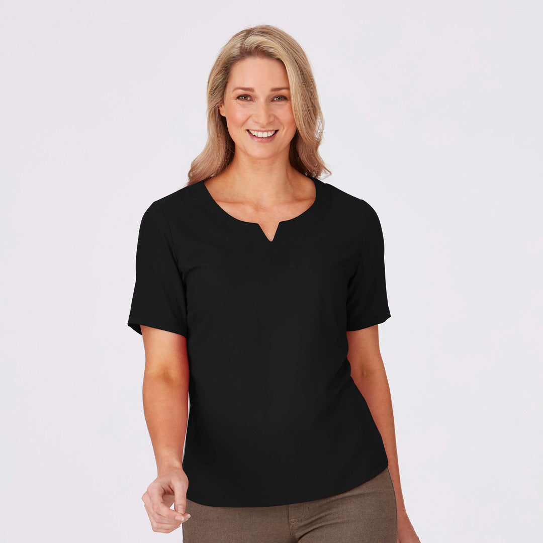 House of Uniforms The Knit Woven Top | Ladies | Short Sleeve City Collection