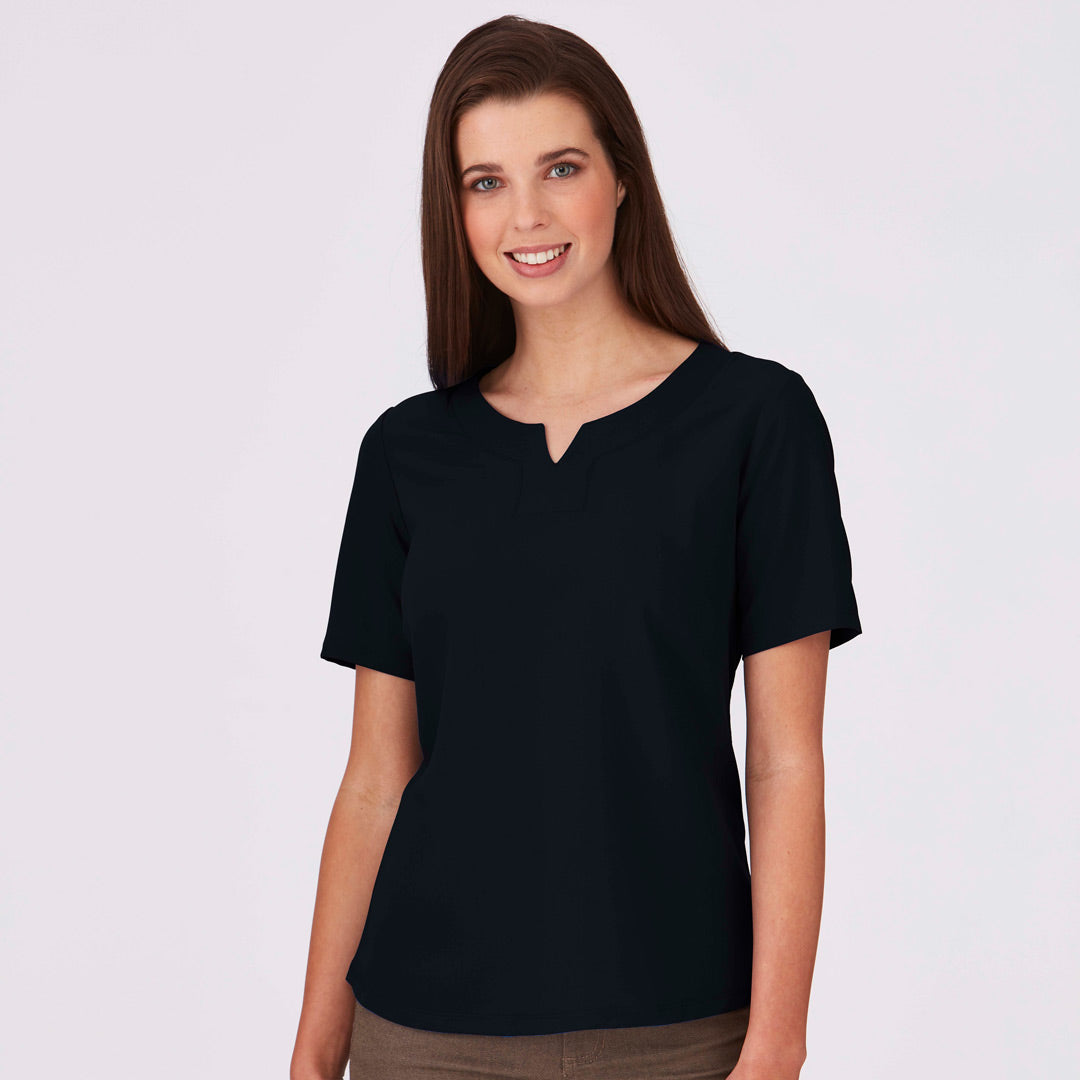 House of Uniforms The Knit Woven Top | Ladies | Short Sleeve City Collection