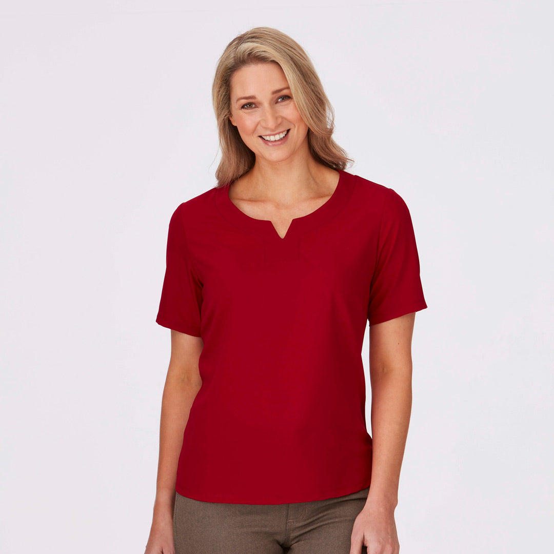 House of Uniforms The Knit Woven Top | Ladies | Short Sleeve City Collection
