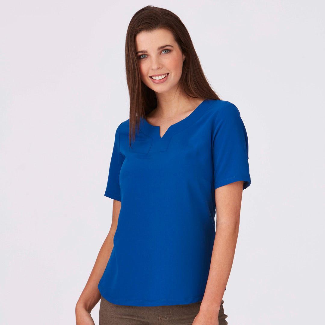 House of Uniforms The Knit Woven Top | Ladies | Short Sleeve City Collection