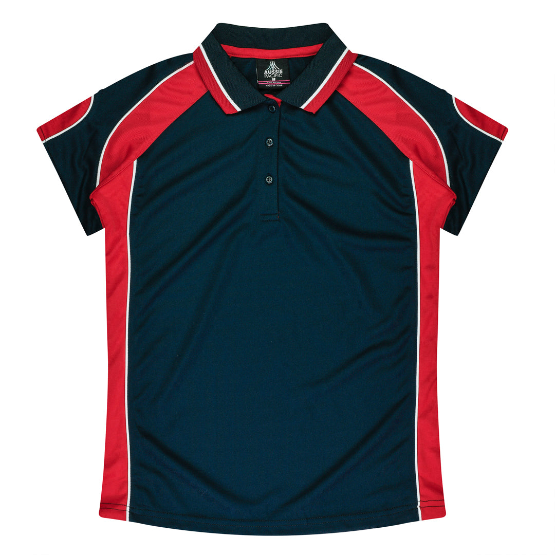 House of Uniforms The Murray Polo | Ladies Clearance Aussie Pacific Navy/Red