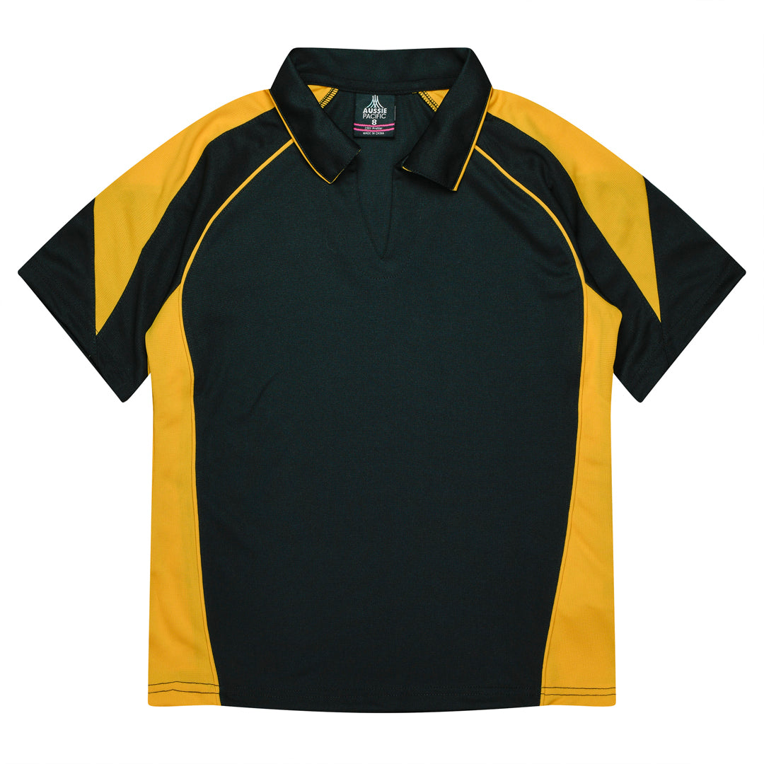 House of Uniforms The Premier Polo | Plus | Ladies Aussie Pacific Black/Gold
