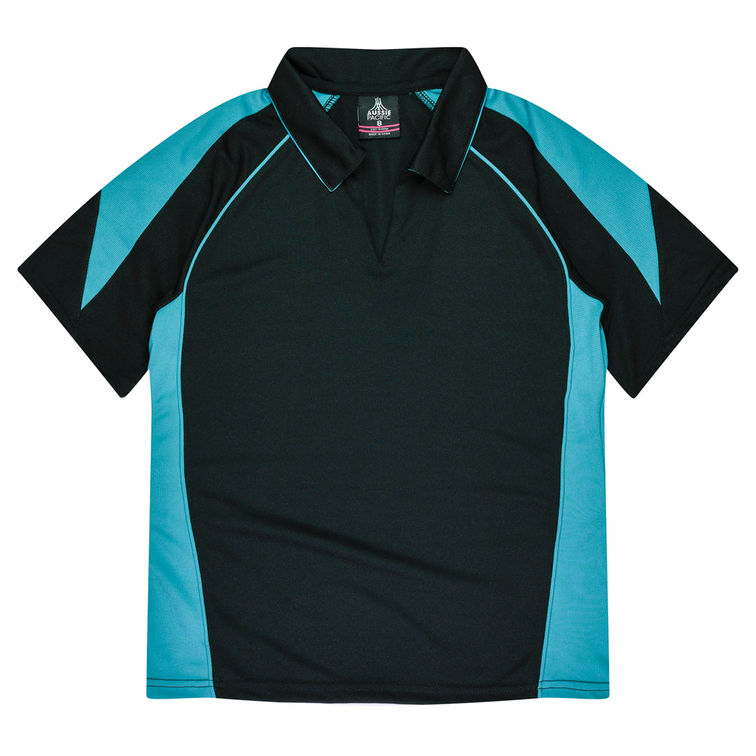 House of Uniforms The Premier Polo | Ladies Aussie Pacific Black/Teal