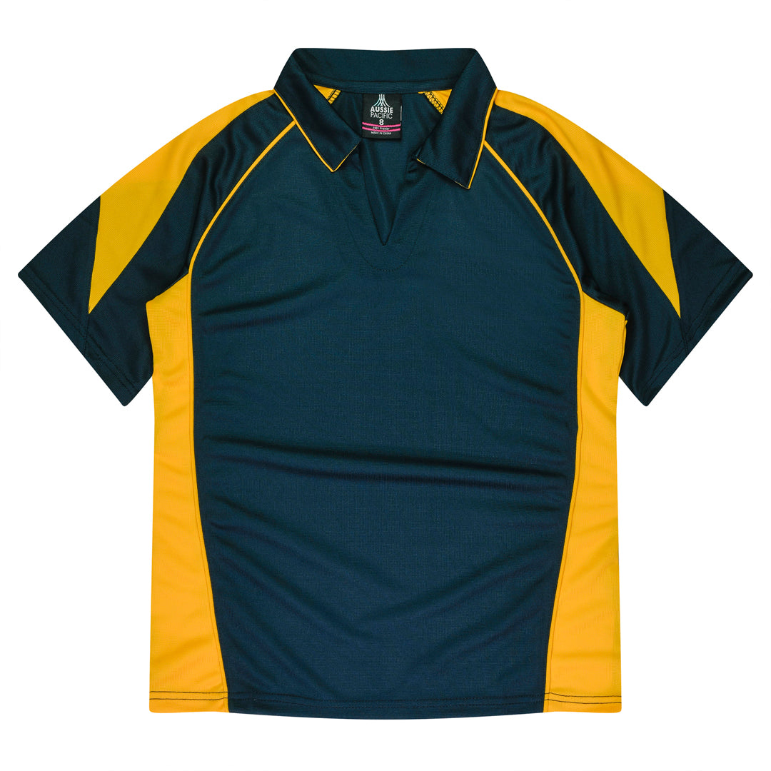 House of Uniforms The Premier Polo | Plus | Ladies Aussie Pacific Navy/Gold