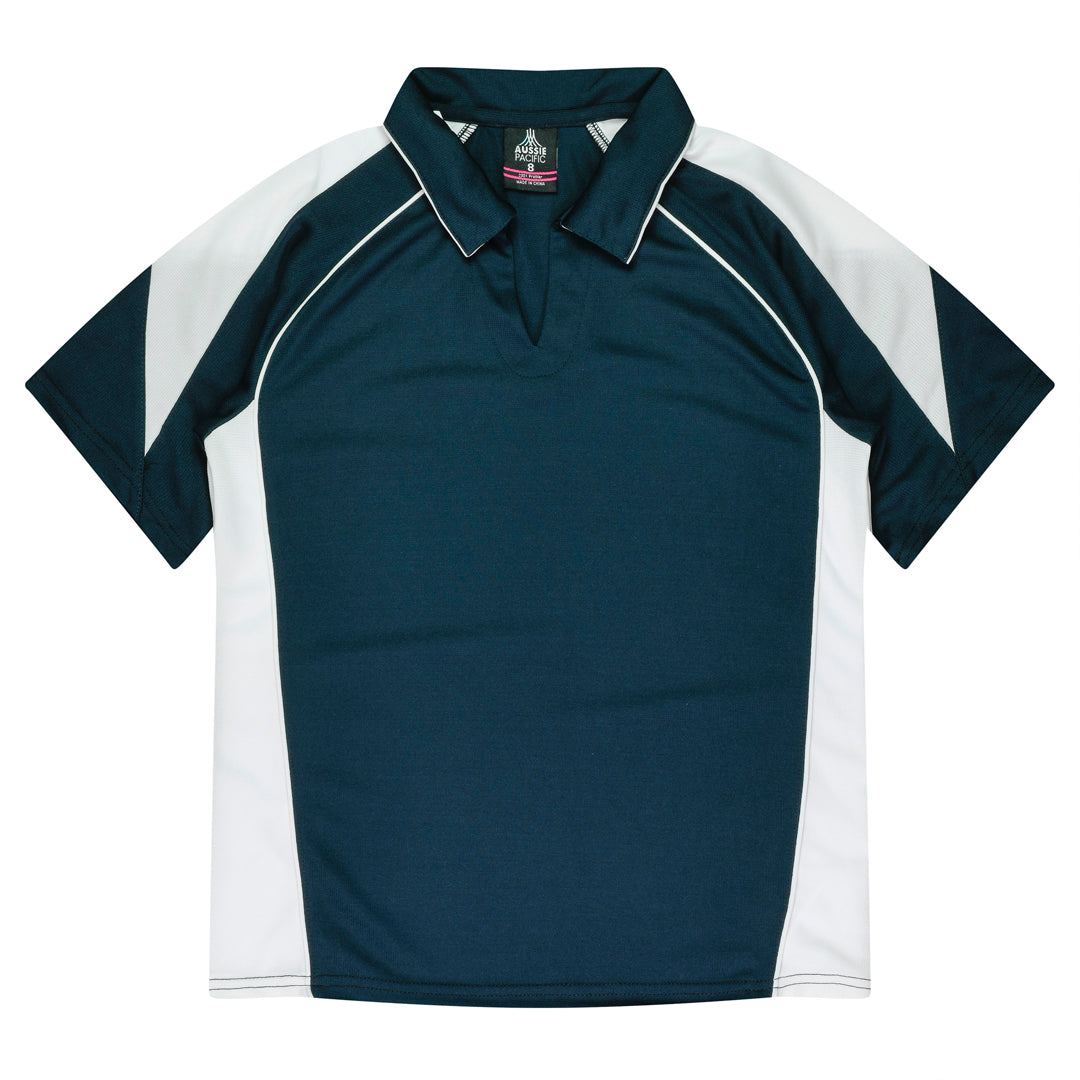 House of Uniforms The Premier Polo | Plus | Ladies Aussie Pacific Navy/White
