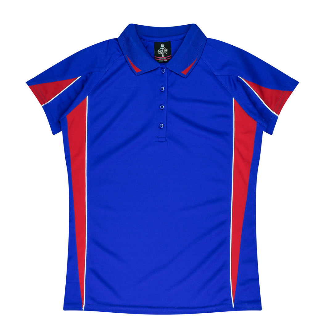 House of Uniforms The Eureka Polo Shirt | Ladies Aussie Pacific Royal/Red