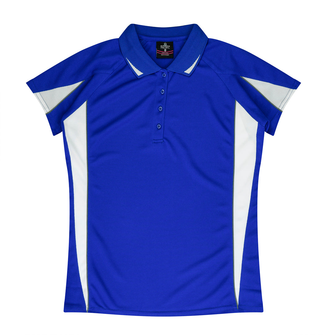 House of Uniforms The Eureka Polo Shirt | Plus | Ladies Aussie Pacific Royal/White