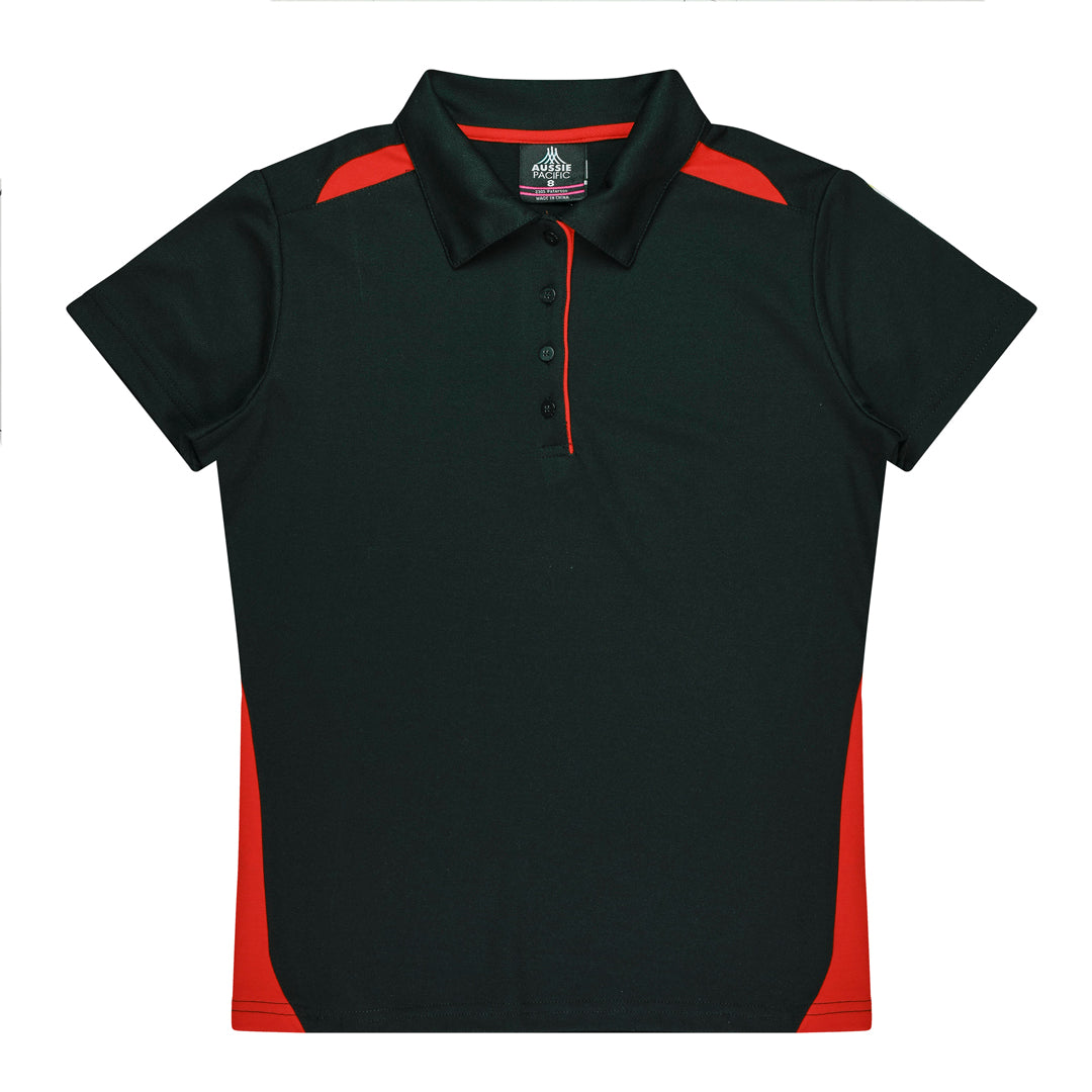 House of Uniforms The Paterson Polo Shirt | Ladies Aussie Pacific Black/Red