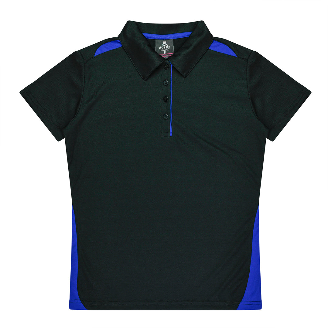 House of Uniforms The Paterson Polo Shirt | Ladies Aussie Pacific Black/Royal