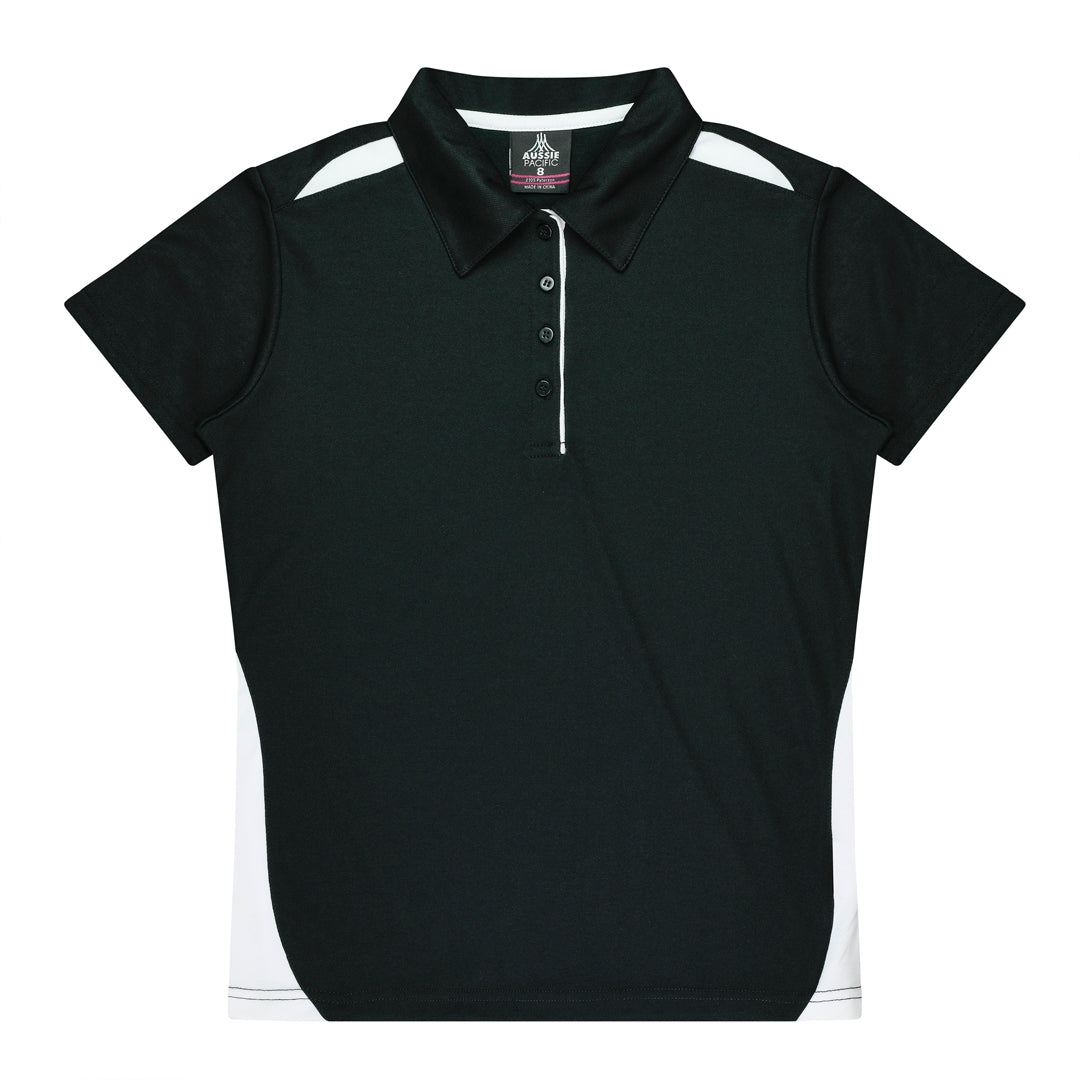 House of Uniforms The Paterson Polo Shirt | Plus | Ladies Aussie Pacific Black/White