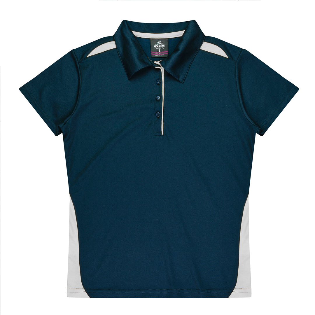 House of Uniforms The Paterson Polo Shirt | Plus | Ladies Aussie Pacific Navy/White