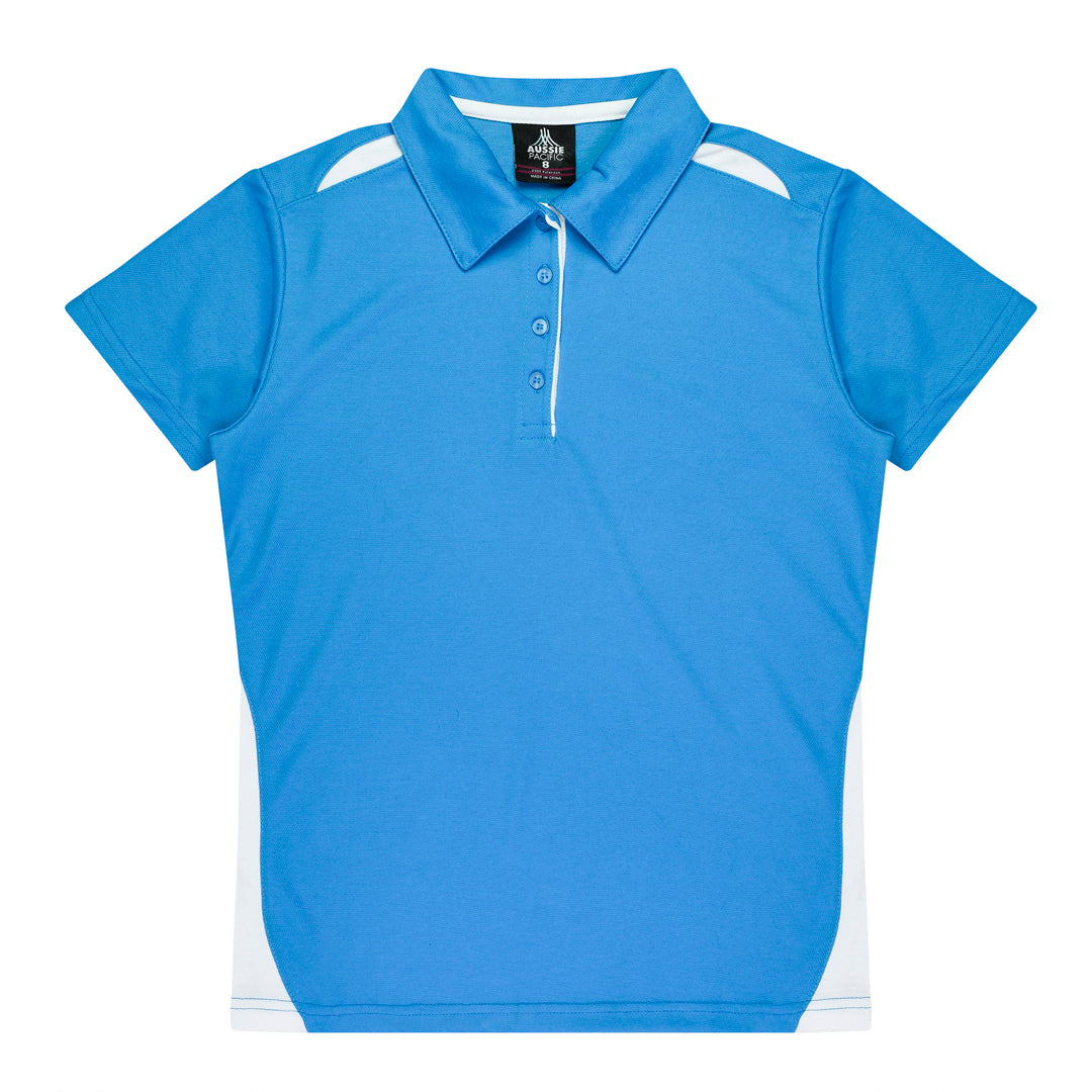 House of Uniforms The Paterson Polo Shirt | Plus | Ladies Aussie Pacific Pacific Blue/White