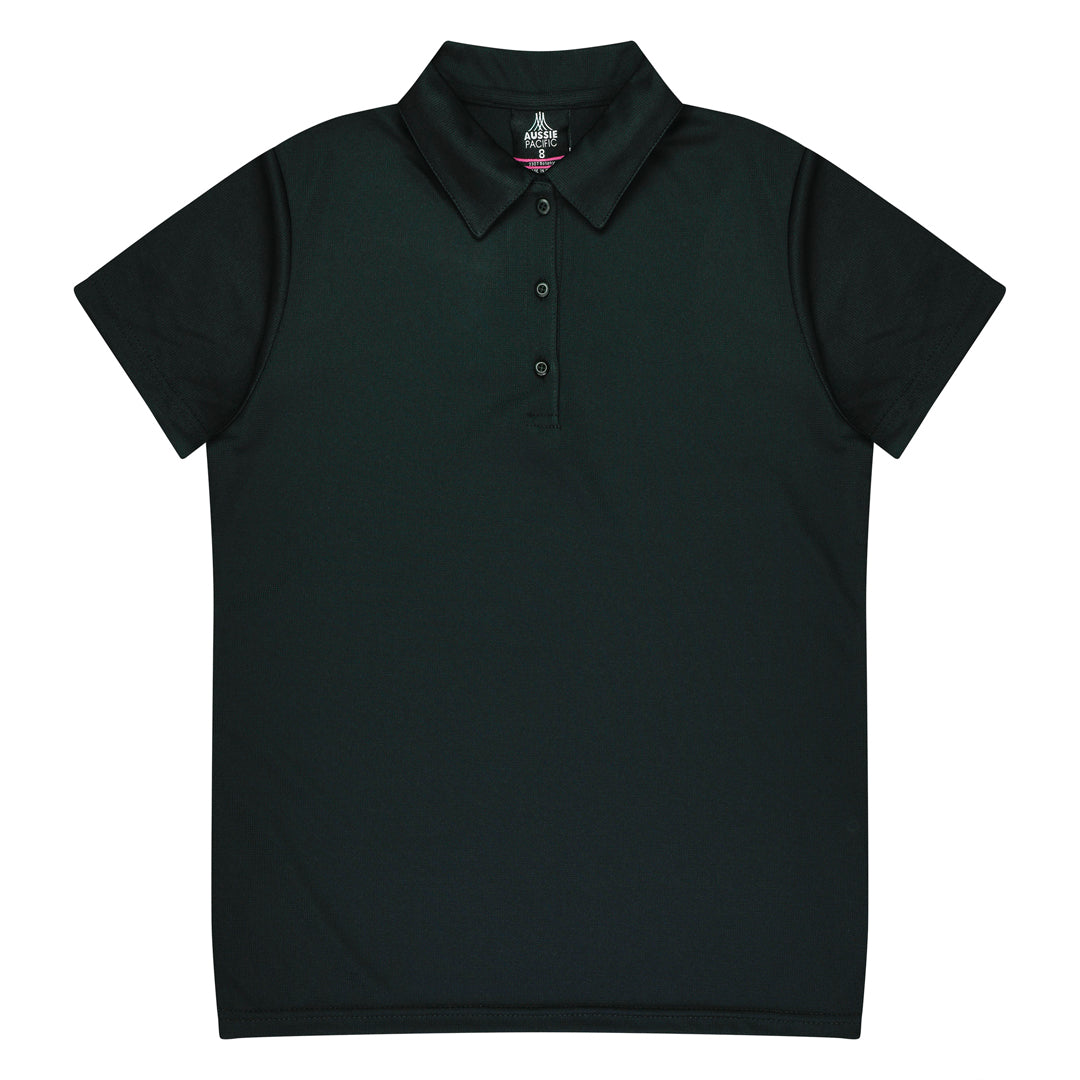 House of Uniforms The Botany Polo | Ladies | Short Sleeve Aussie Pacific Black