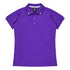House of Uniforms The Flinders Polo | Ladies | Short Sleeve | Plus Aussie Pacific Purple/White